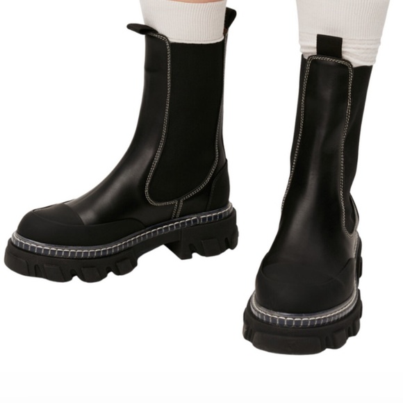 Ganni Shoes - Ganni Cleated Mid Chelsea Boots